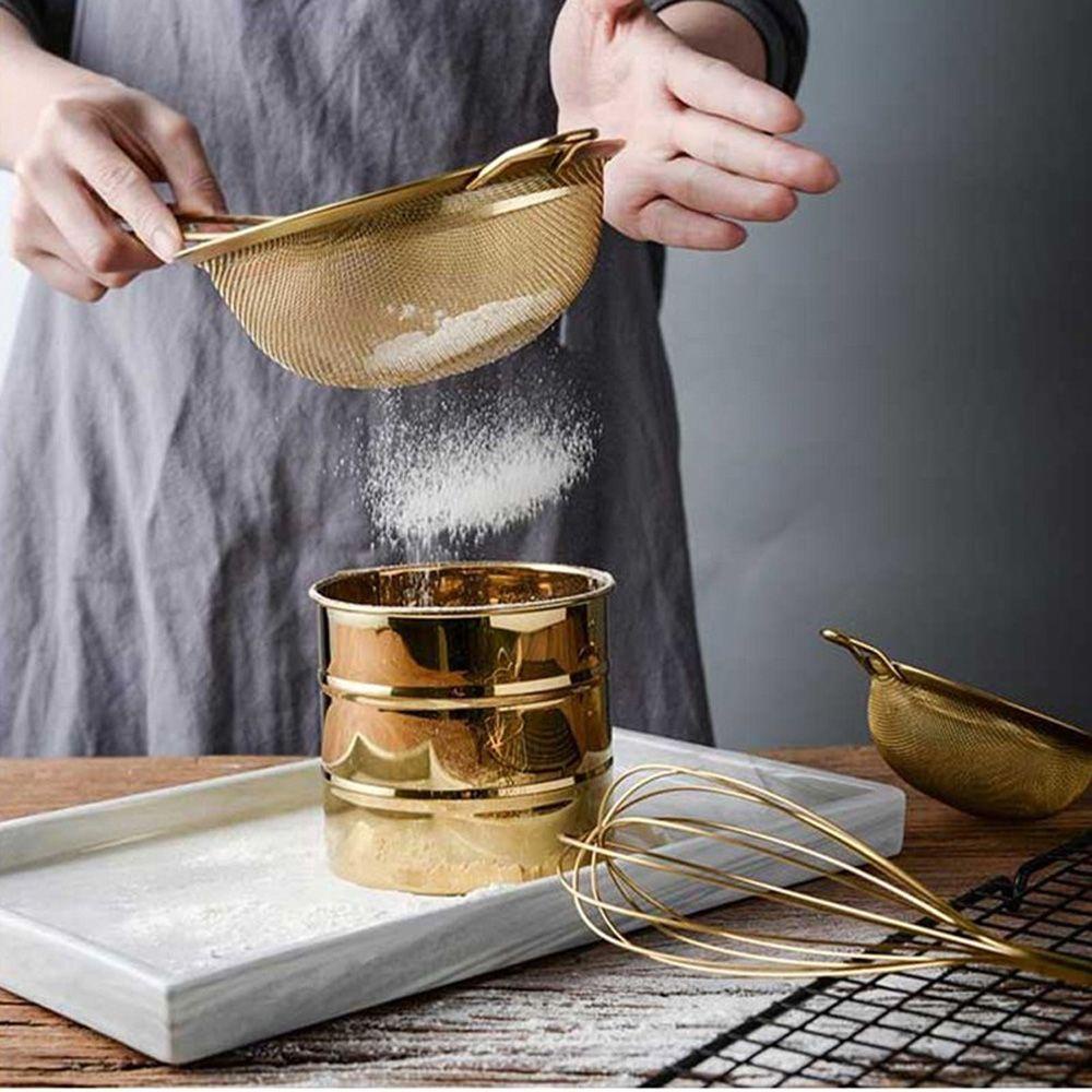 [Elegan] Saringan Tepung Manual Home Bakeware Colander Aksesoris Dapur Baking Oil Strainer