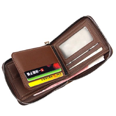 BISA COD MEN BENSE Dompet Pria Wanita Model Pendek Resleting Luar Bahan Kulit Sintetis Original-1