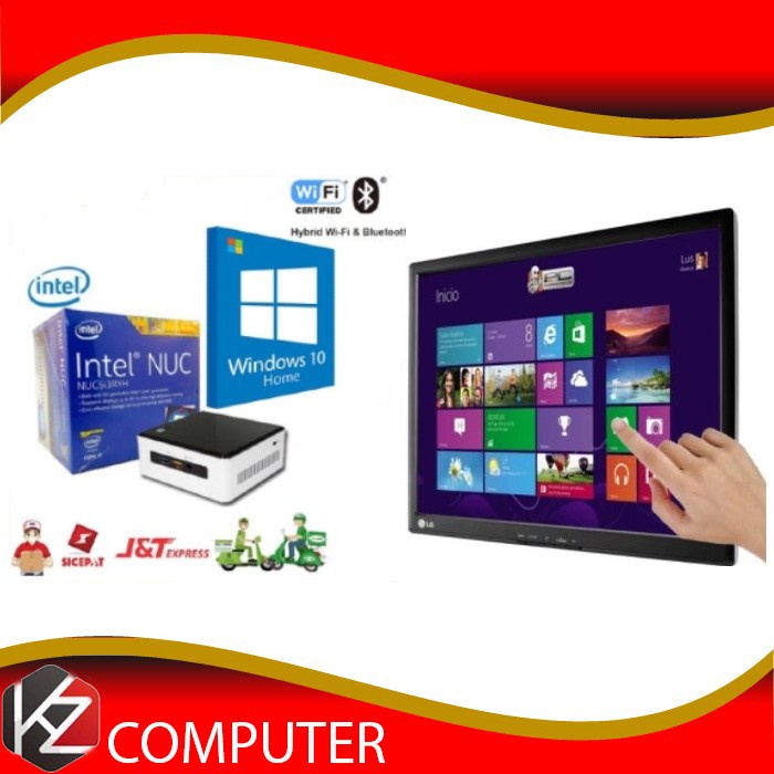 Komputer Mini PC KIT Intel NUC NUC5I3RYH I3 RAM 4GB SSD 120GB LED LG 17" TOUCHSCREEN