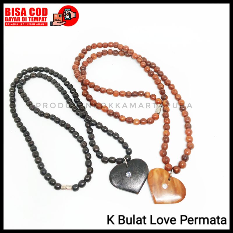 Kalung Kokka Bulat Bandul Love Permata