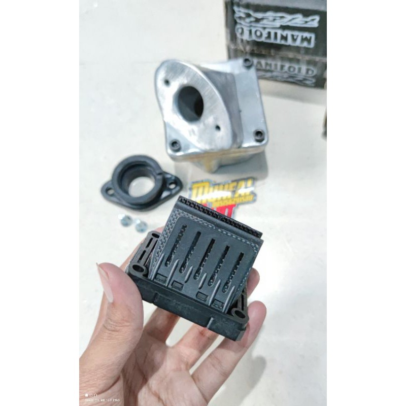 manipol manifol intake kodok fiz r pendek plus set membran yamaha rxz vforce 4 carbon dan karetnya
