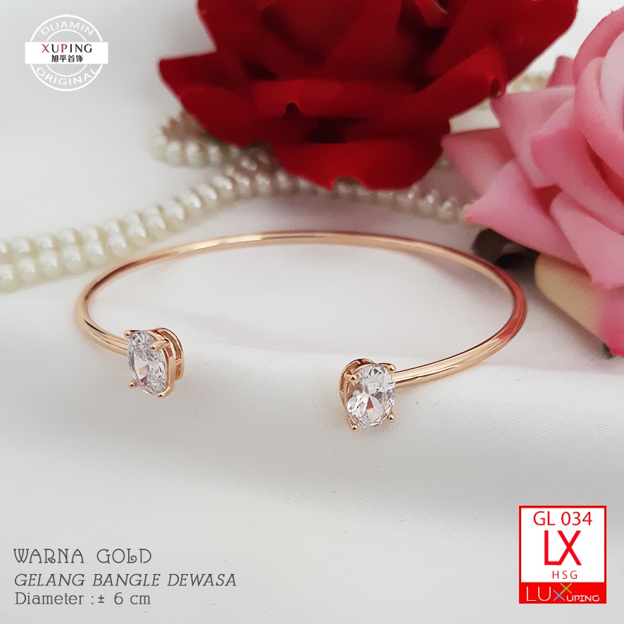 GL 034 Gelang Xuping Ori Premium Quality Mata Oval Perhiasan Wanita Lapis Emas Luxx Xuping