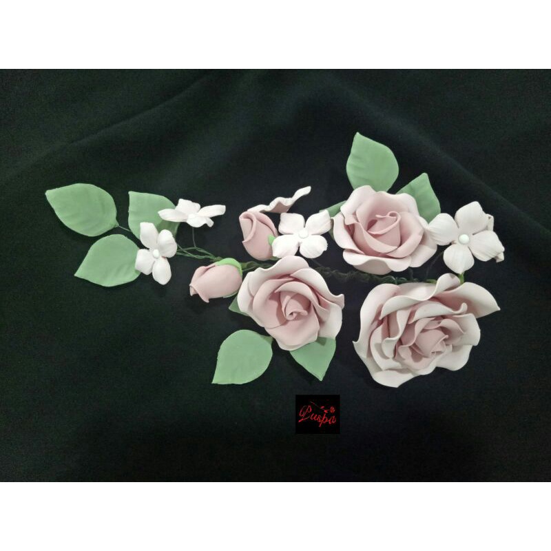 

(439/PRR3KN) Gumpaste Flower Sugar Flower/Bunga Gumpaste Rose Rosegold
