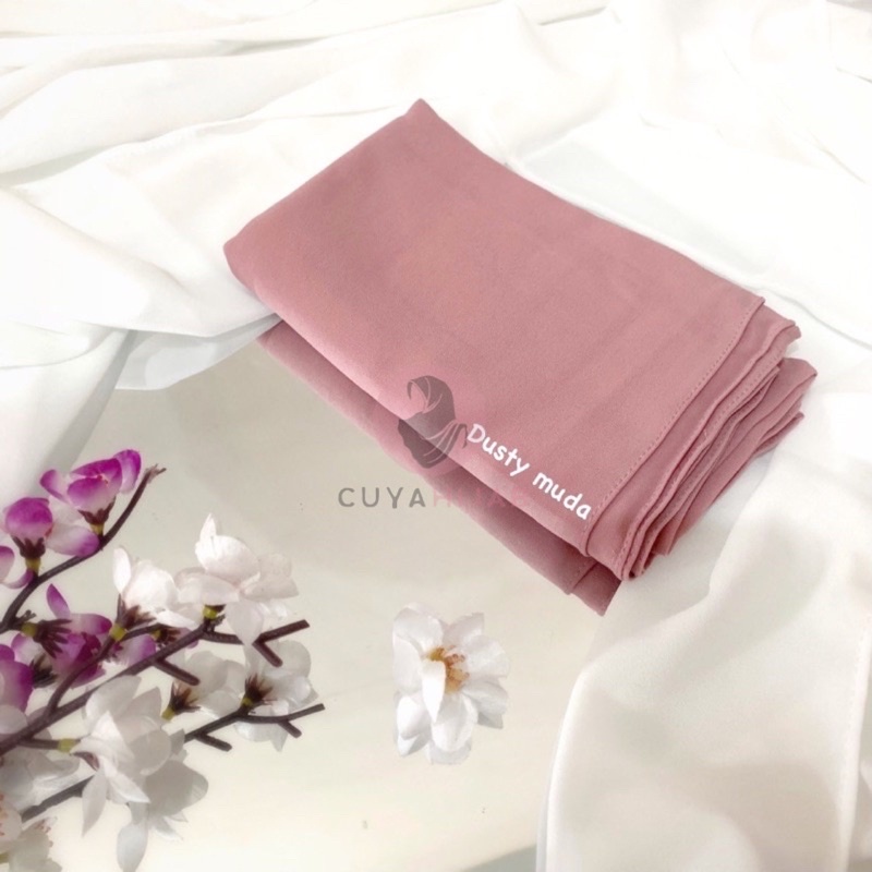 50+WARNA PASHMINA MALAY CERUTYBABYDOLL 180 X 75 Cm [PART 1] TERLARIS MURAH || CUYASHOP CUYAHIJAB SBY-Dusty muda