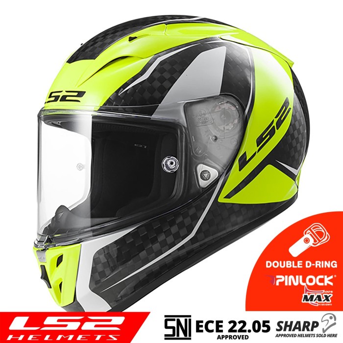 Helm LS2 FF323 Arrow C Evo Fury Carbon Hi-Vis Yellow Pinlock