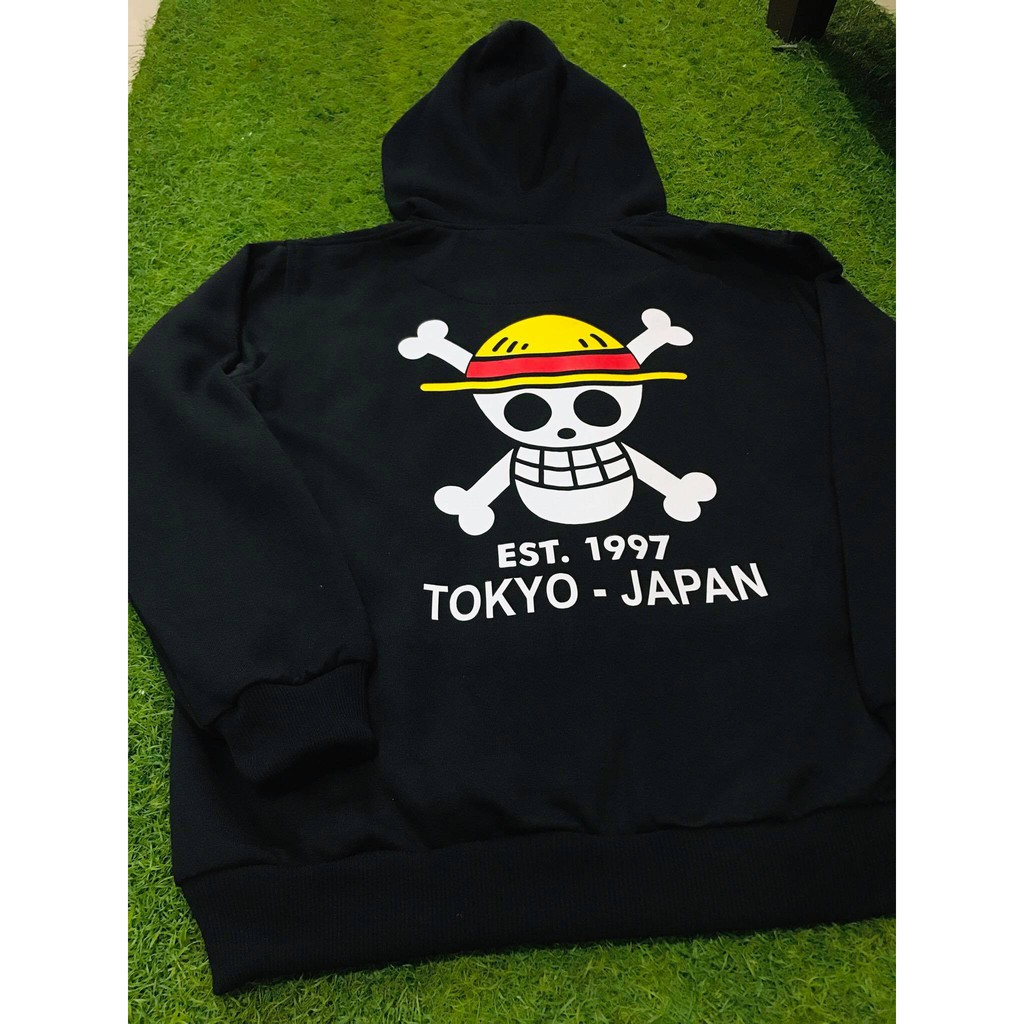 Jaket Mugiwara Japan Onepiece Kanji Black