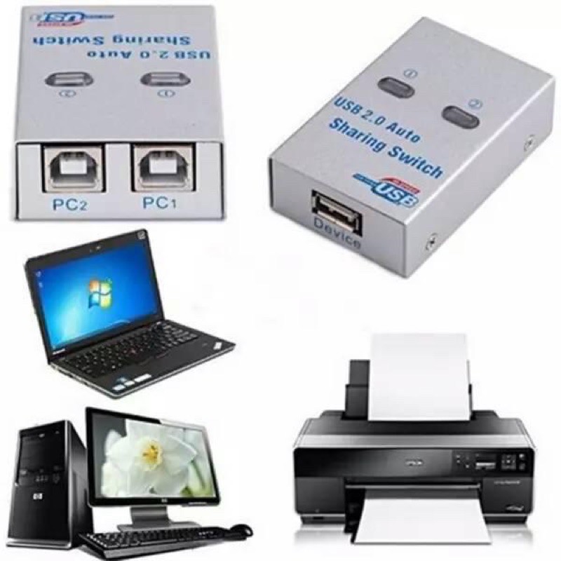 Auto Switch Printer 2 Port Usb / Sharing Switcher 1-2 Gain Tech - 2 in 1