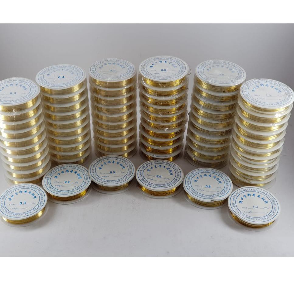 

HOT Product Artistic Wire 0.3, 0.4, 0.5, 0.6, 0.8, 1.0mm Warna Silver, Gold, Tembaga Kawat DIY