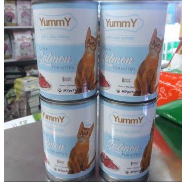 makanan basah kucing kaleng 400g Yummy cat Tuna Salmon for Kitten