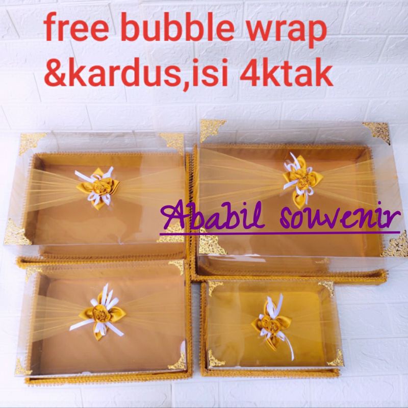 Kotak hantaran Seserahan Pernikahan Kado UlangTahun Bok Parcel Bok mika 1 Set Isi 4 jewelry