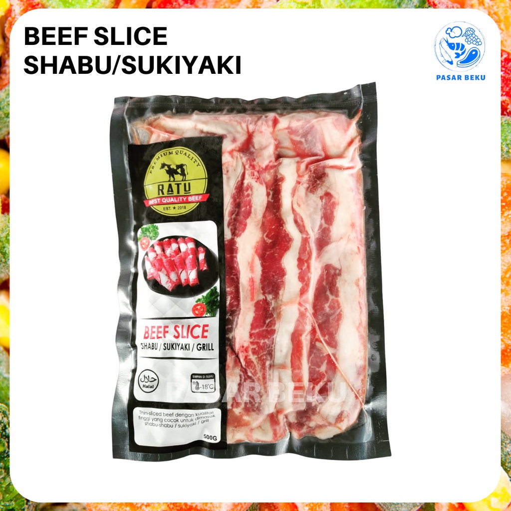 

Beef Slice Shabu Sukiyaki Premium 500gr Daging Slice Banyak Lemak Padang