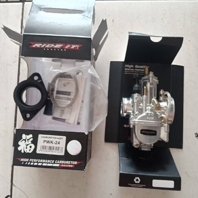 karbu pwk 24 ride it crome kilat plus karet intake sesuai foto