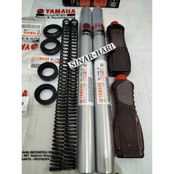 ASOK DEPAN KOMPLIT ,50C, YAMAHA YGP JUPITER MX NEW TAHUN 2010 HARGA SEPASANG 2 PIS   SIL SOK  TUTUP ABU  PER SOK  PANJANG ASOK 33 CM