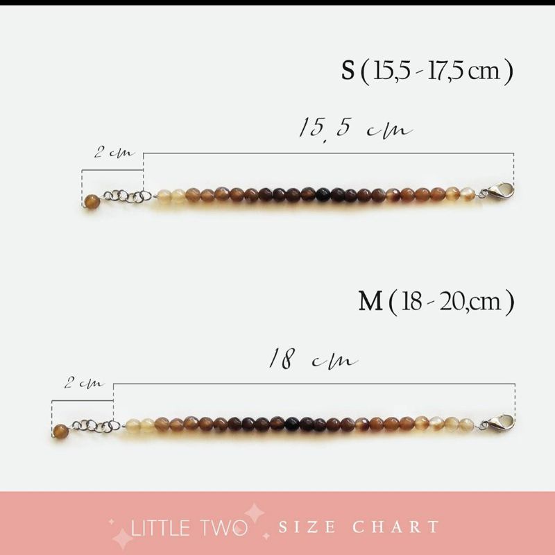 LITTLETWO Gelang Batu alam Cat Eye - (belum termasuk bandul) -  CAT EYE  size 4mm Gelang Wanita Stainless Steal Anti Karat