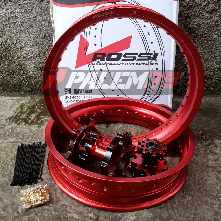 Velgset Merah Supermoto CRF 150 L Velg Velk Tromol Red Black CRF150