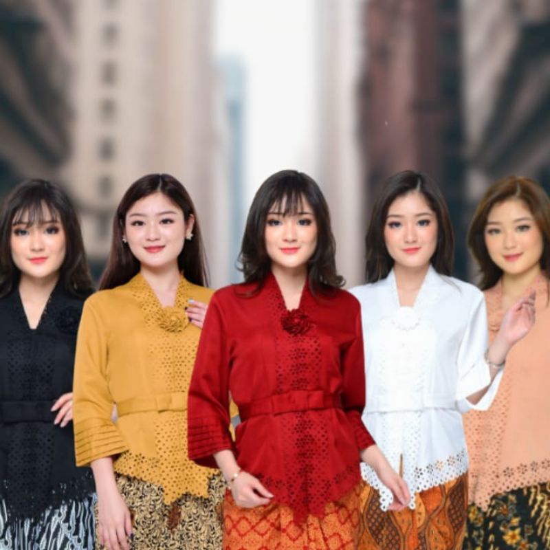 Atasan Kebaya Encim Modern Ofneser Katun Laser Import