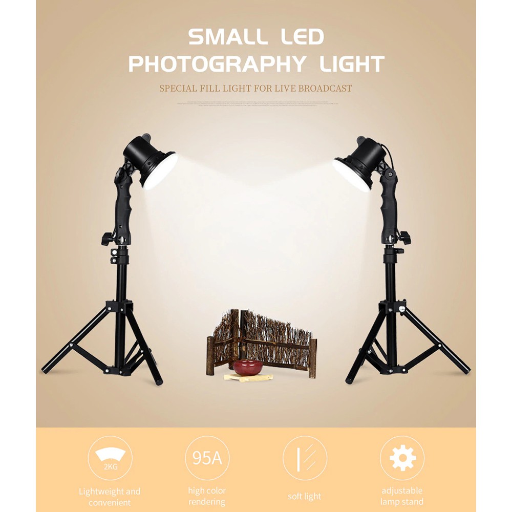 Lampu Portable Photo Studio 12W 5500K with Light Stand 37cm - PSX-51 - Black