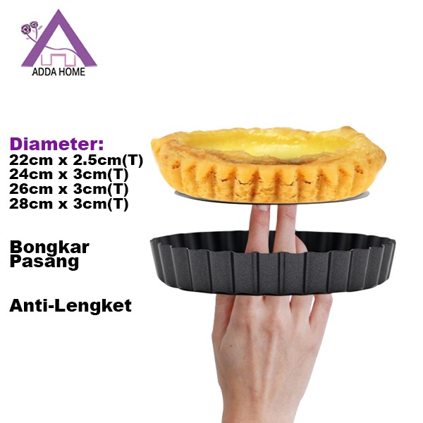 Premium Baking Tray Loyang Tart Pie Kue Pizza Anti Lengket High Carbon Steel