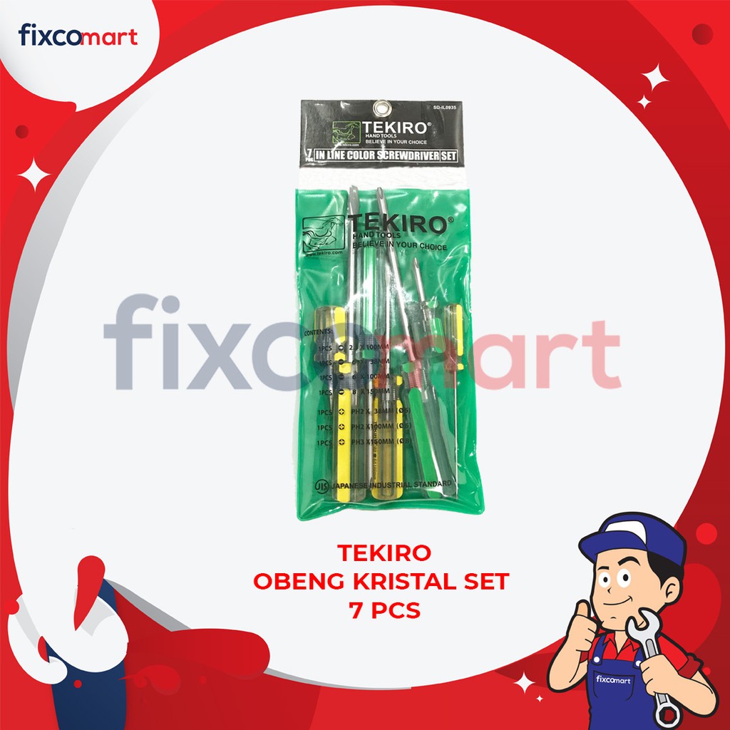 Tekiro Obeng Kristal Set 7 Pcs / Tekiro Obeng Set