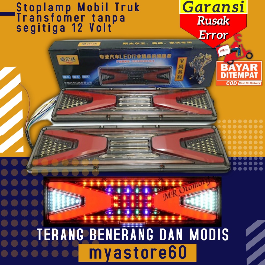 Stop lamp Vol Lampu Stop lamp Stoplamp Aksesoris Variasi Mobil Truk Truck Stoplamp Mobil Truk Transfomer (tanpa segitiga) 12 Volt