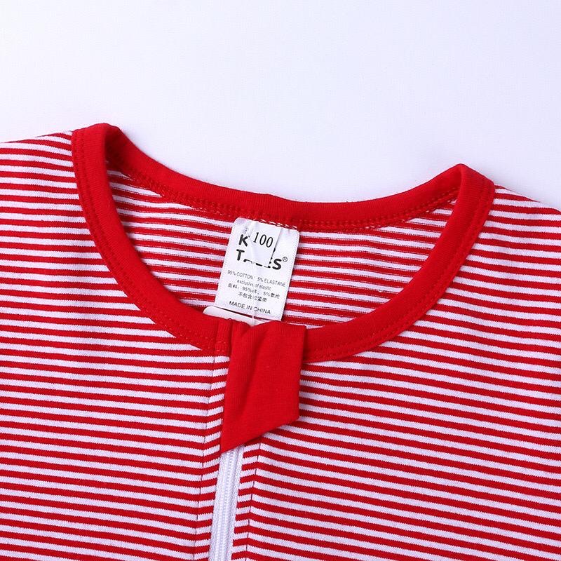 BABY K2 - Baby long zippersuit motif garis merah