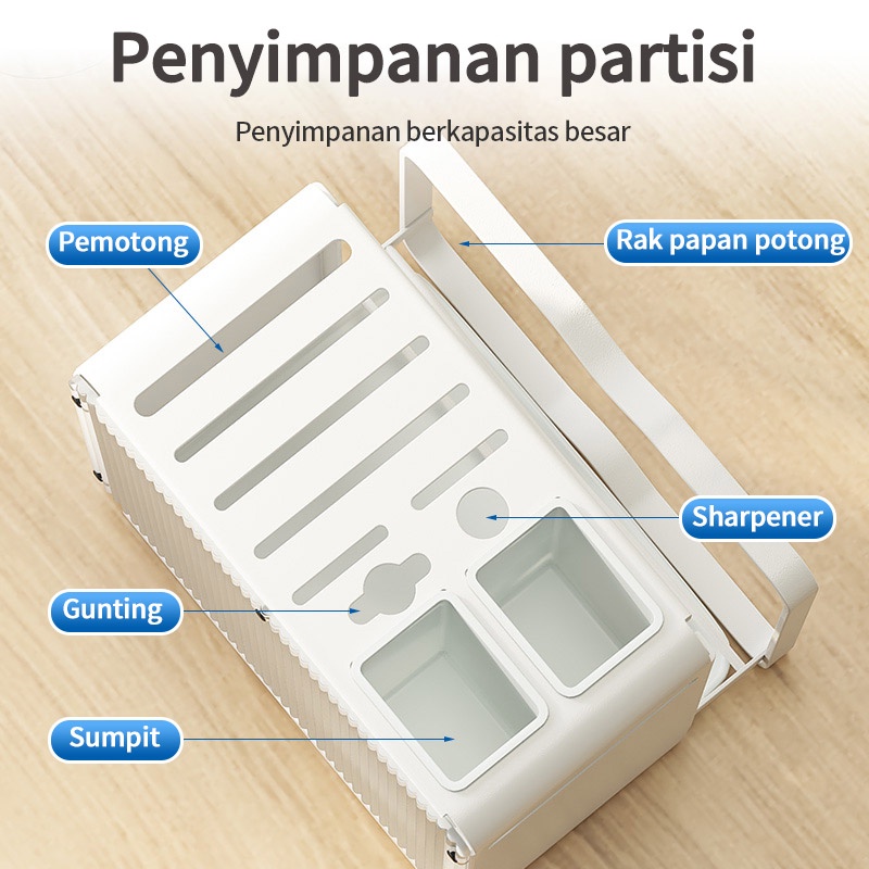 Rak Dapur Pemegang Pisau Talenan Pemegang Sendok Rak Penyimpanan Keranjang Gantung Sendok Garpu Drainer Garpu Pemegang