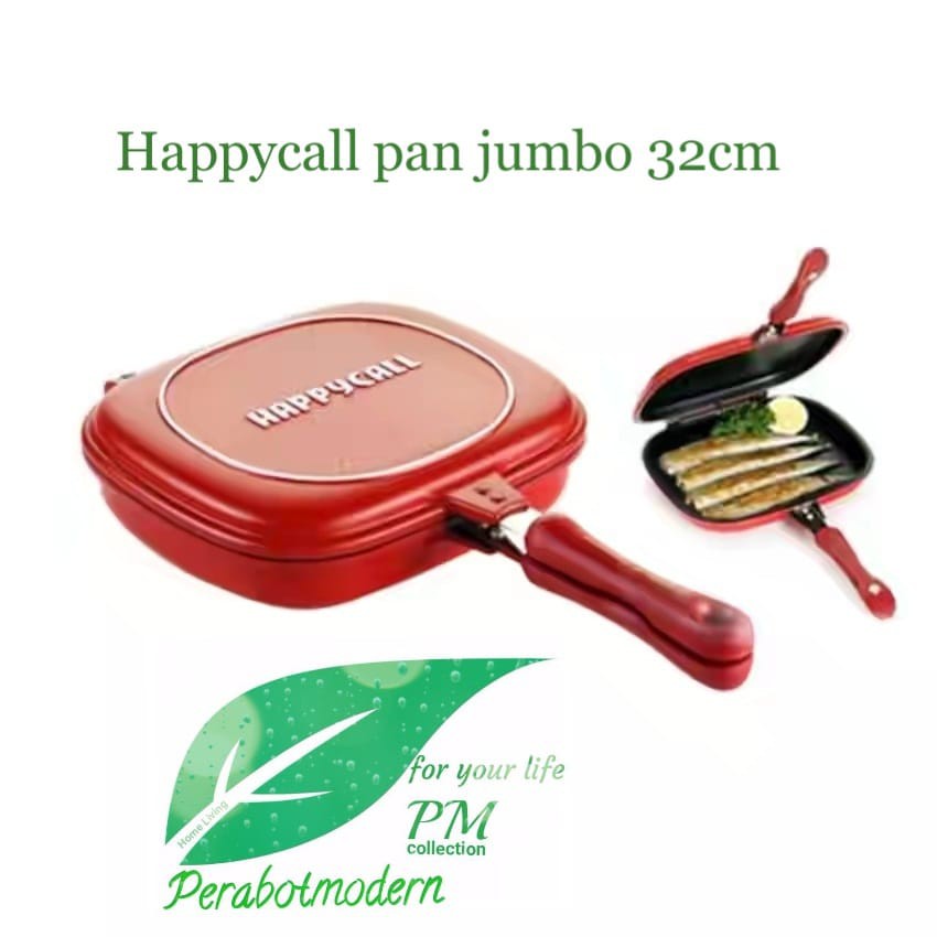 [ COD ] HappyCall Pan Jumbo Original Korea 32cm / Happy call pan / wajan penggorengan teflon bolak balik anti tumpah dan lengket goreng ayam ikan tumis sayur bbq steak yakiniku