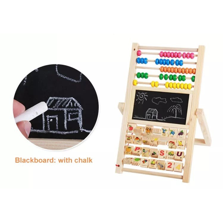 ABC Sempoa Board Papan Tulis Anak Papan Mainan Anak Puzzle Anak Wooden Toys Mainan Kayu Puzzle Huruf