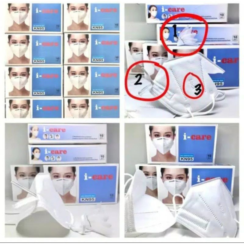 10 pcs Masker KN95 Masker N95 Masker Masker Debu Anti Polusi Masker Original i-care