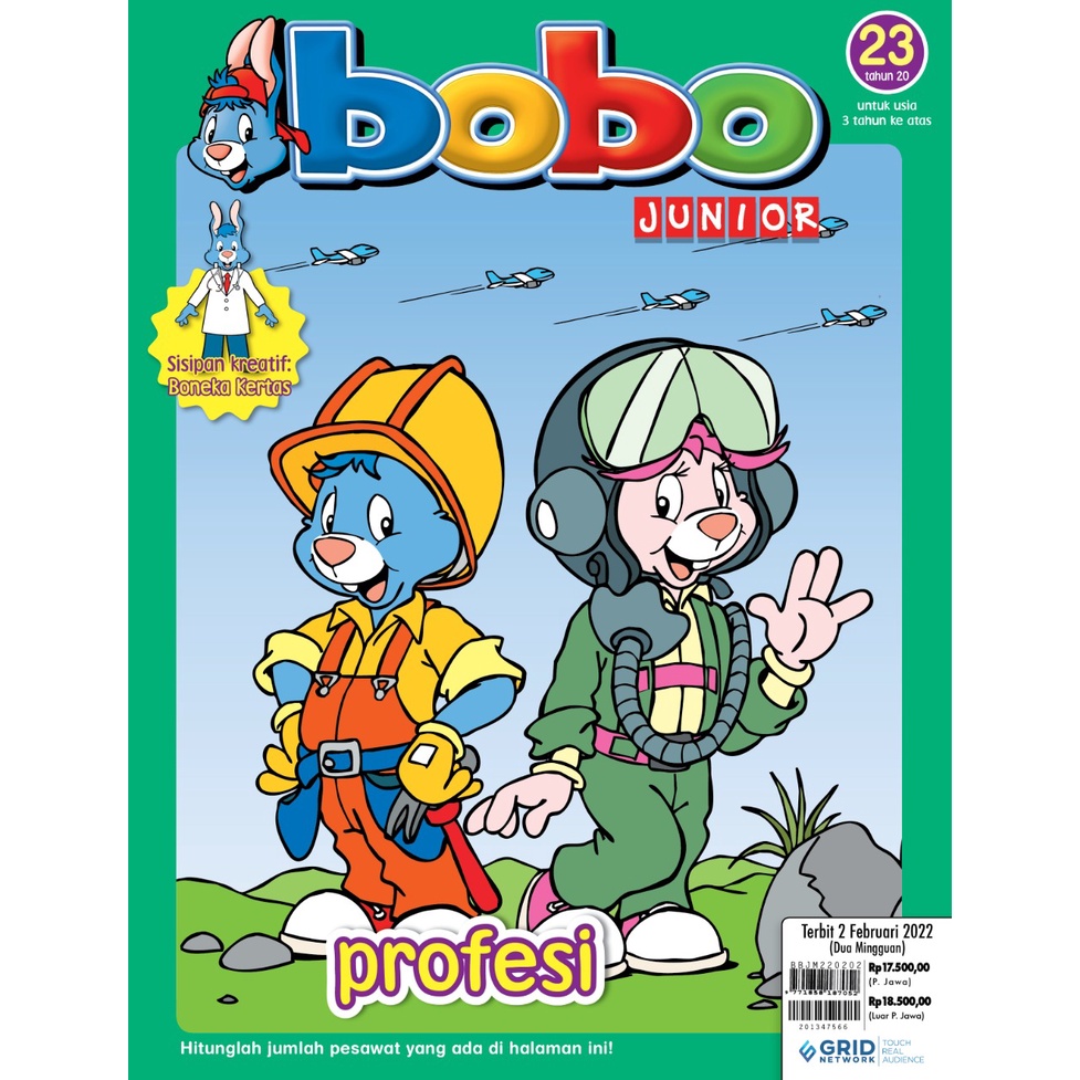 Majalah anak Bobo Junior FEBRUARI 2022 terbaru