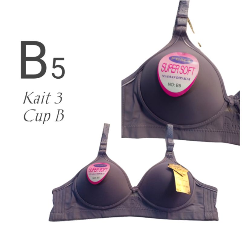 Bh Bra Polos Fema B5 Cup B Kait 3 Super Soft nyaman di pakai menyerap keringat di jamin awet