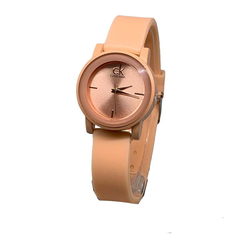 JAM TANGAN WANITA CK TALI RUBBER WARNA MURAH TERBARU