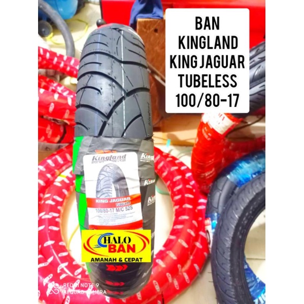 Ban motor tubeless kingland 100/80-17 king jaguar ban tubles bebek ring 17 ban bison viksion megapro