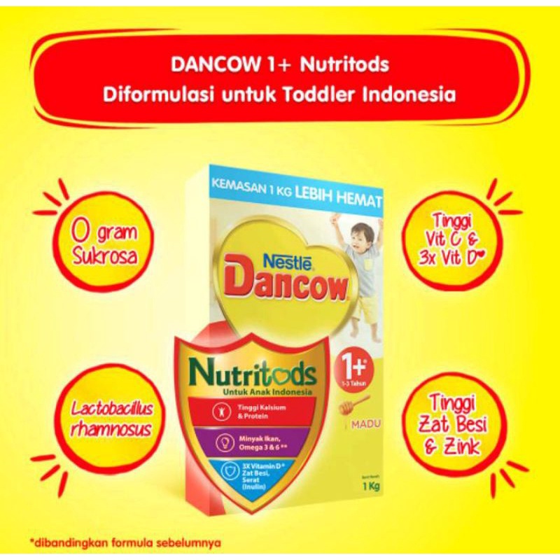 DANCOW NUTRITODS 1+ MADU 1KG (FREE PACKING KARDUS)