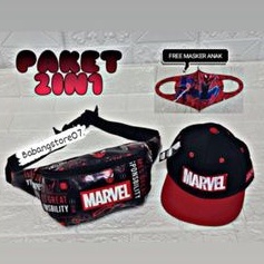 Tas Selempang Anak Laki-laki Marvel Topi Bordir Marvel Tas Waistbag