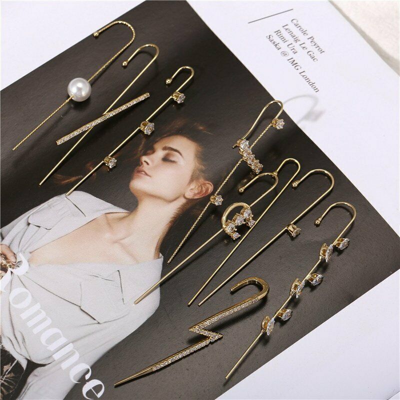 Anting Kait Gantung Wanita Hias Cubic Zirconia Gaya Bohemian Untuk Pernikahanhadiah