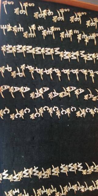 Fourfashion Cincin Model Terbuka Desain 26 Huruf Gaya Korea untuk Wanita