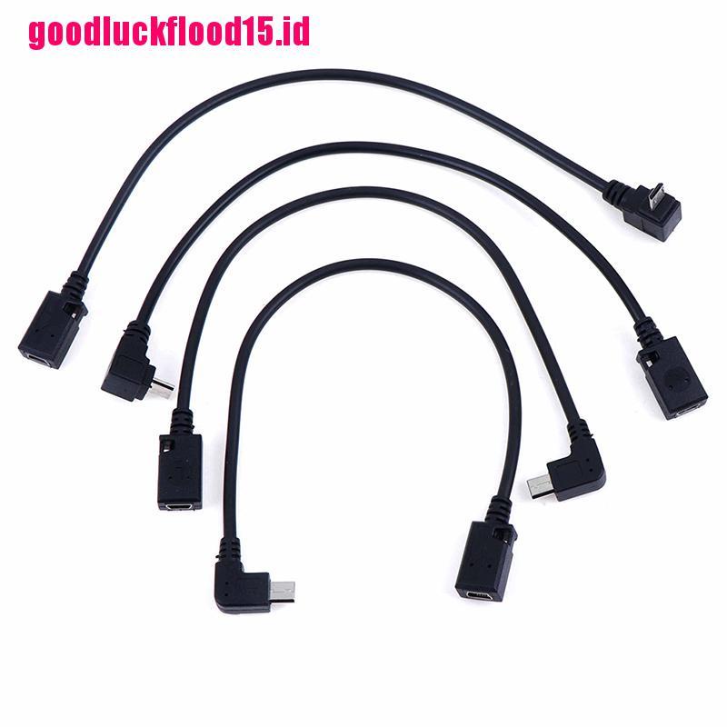 (LUCKID) Adapter Konverter micro usb male Ke mini female 90 Derajat