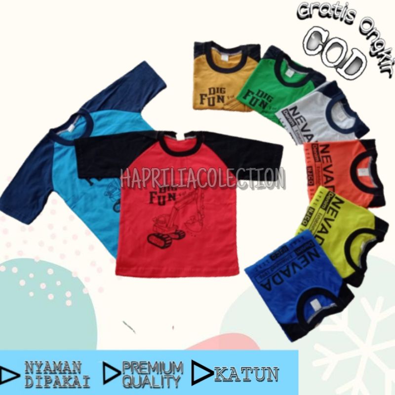 Jual (COD) KAOS REGLAN PENDEK ANAK 1-10 TH | Shopee Indonesia