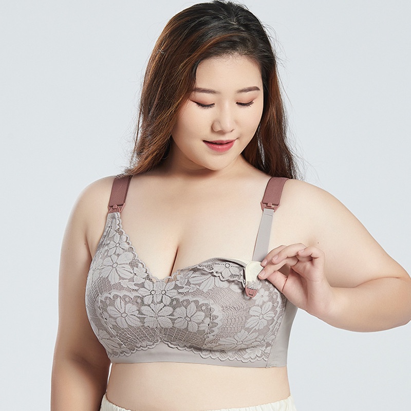 【New】FRS Home Plus ukuran cangkir besar tidak ada cincin baja lateks sutra keperawatan bra mengumpul