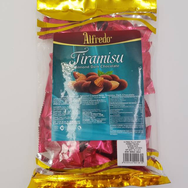 

Coklat Alfredo tiramisu Almond dark chocolate 200 gram