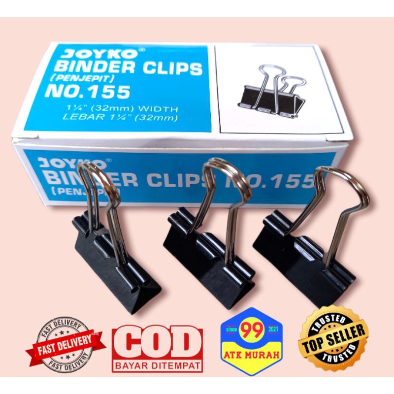 Binder Clips isi 12/Paper clip/binder clip/penjepit/binder kertas/klip