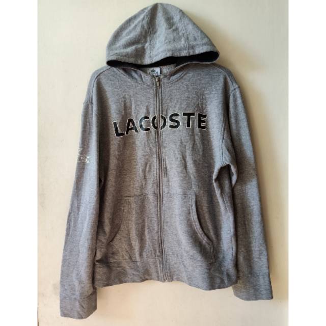 grey lacoste hoodie