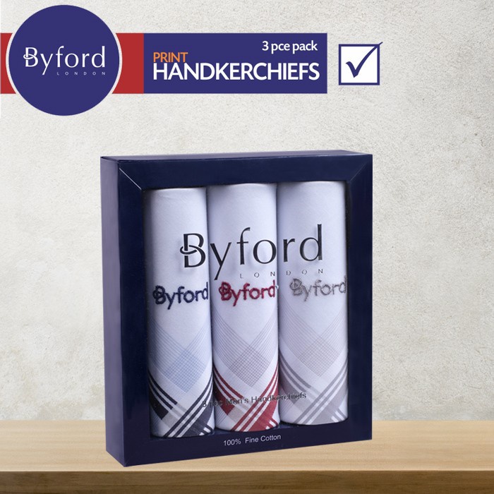 Byford Saputangan 3 warna  pack - UBYH03W3C