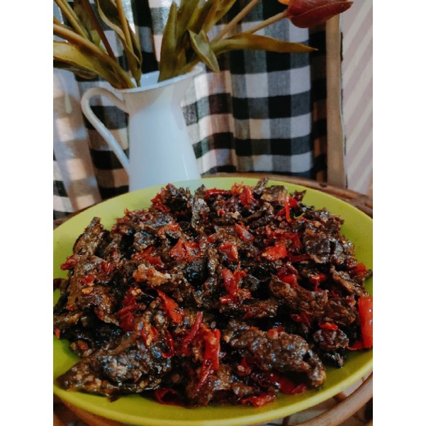 

paru balado dan dendeng sapi balado