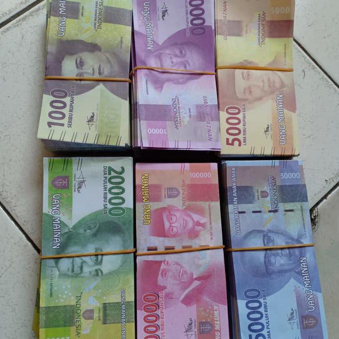 ITERBATASl uang monopoli asli isi 1000 duit duitan mainan pecahan campur