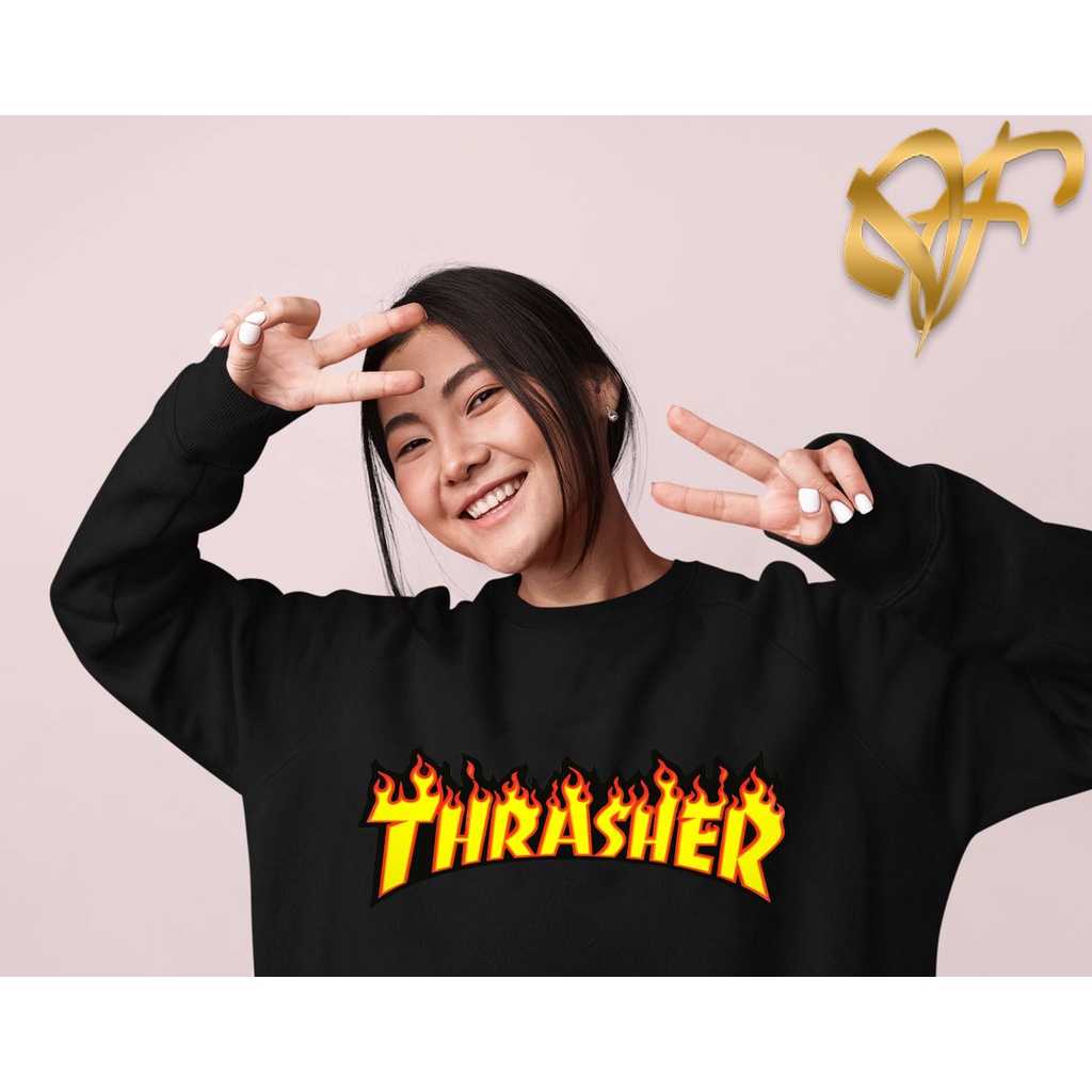 🅳🅵 Sweater Thrasher Iconic | Sweater Wanita &amp; Pria Hits | Dhea Fashion