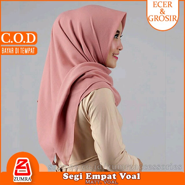 Hijab Segiempat Voal Paris Premium / Premium Basic Voal Square Anti Letoy