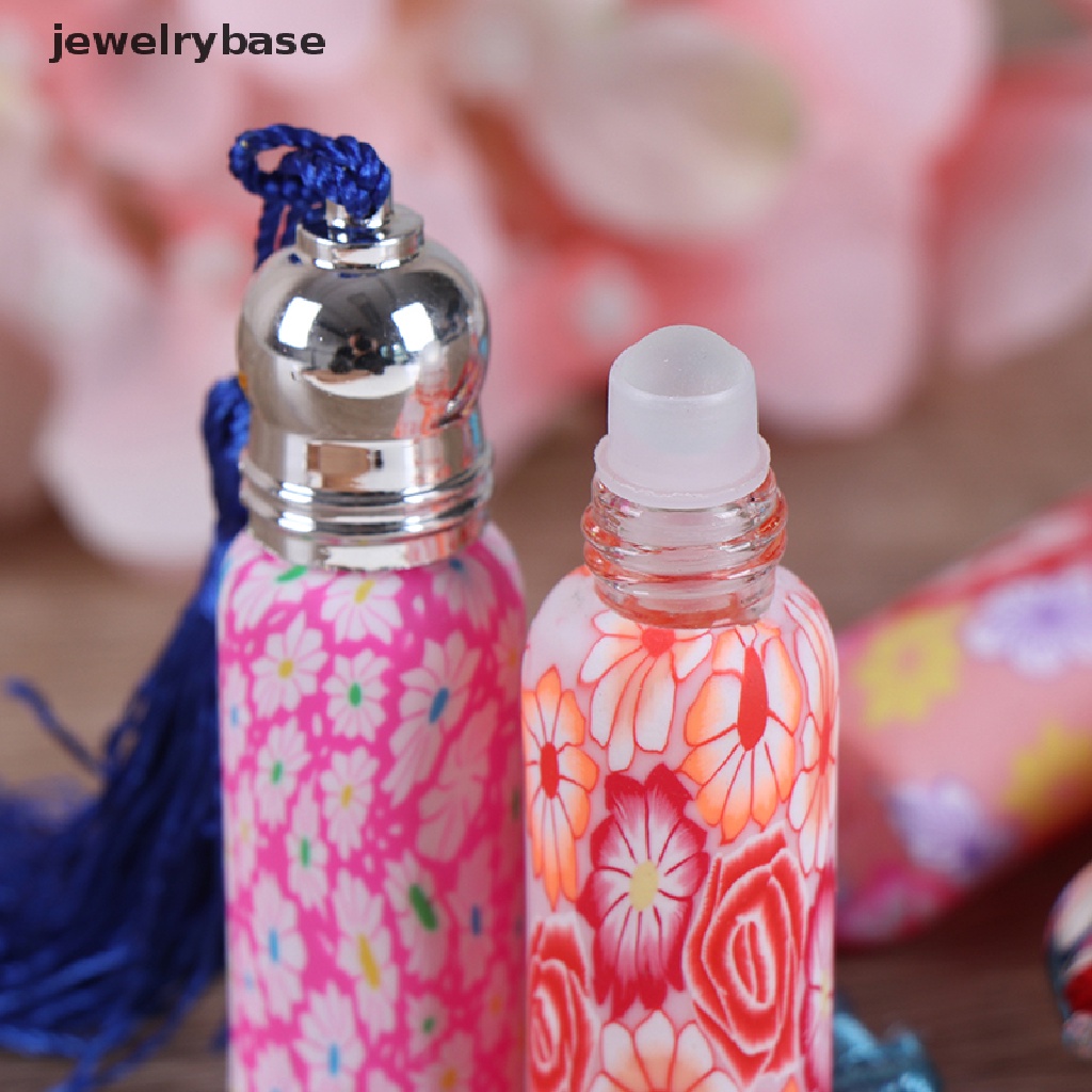 [Base] 1/4*6ml Empty Glass Perfume Essential Oil Bottle Roll On Roller Soft Clay Random Boutique