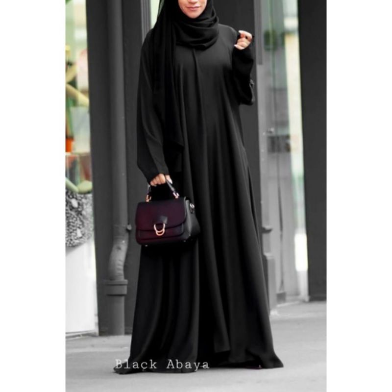Abaya Polos / Abaya Hitam / Abaya Saudi / Gamis Hitam